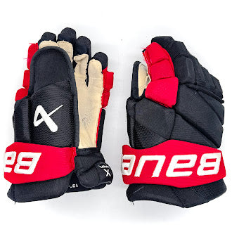 Bauer Vapor Hyperlite - Gants d'occasion NHL Pro Stock - Martin Necas (noir/rouge)